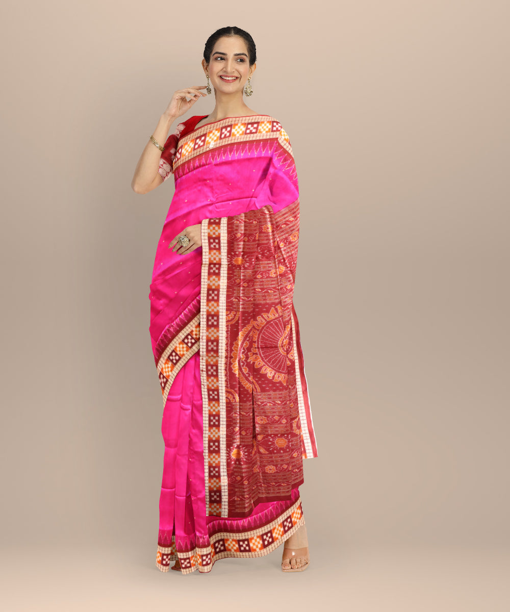 Purple coffee silk handloom sambalpuri saree