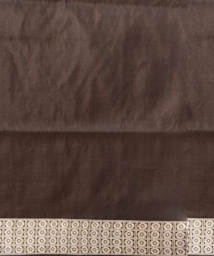 Orange black silk handloom bomkai saree
