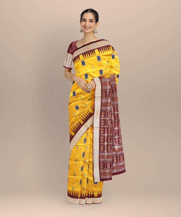 Citrine coffee silk handloom bomkai saree