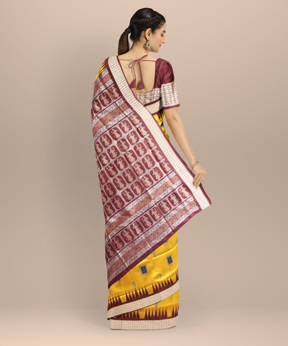 Citrine coffee silk handloom bomkai saree