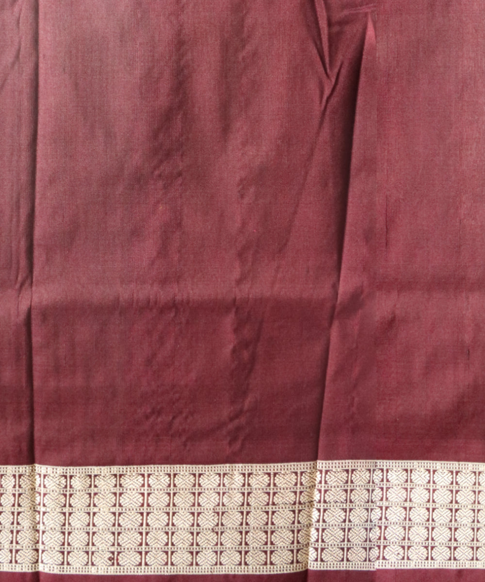 Citrine coffee silk handloom bomkai saree