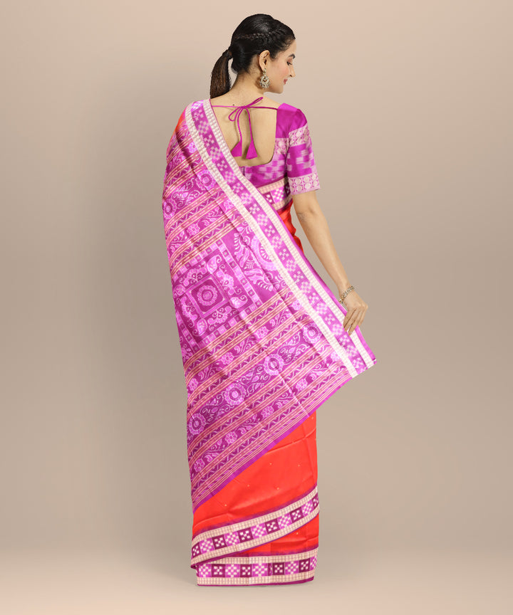 Red byzantine silk handloom bomkai saree