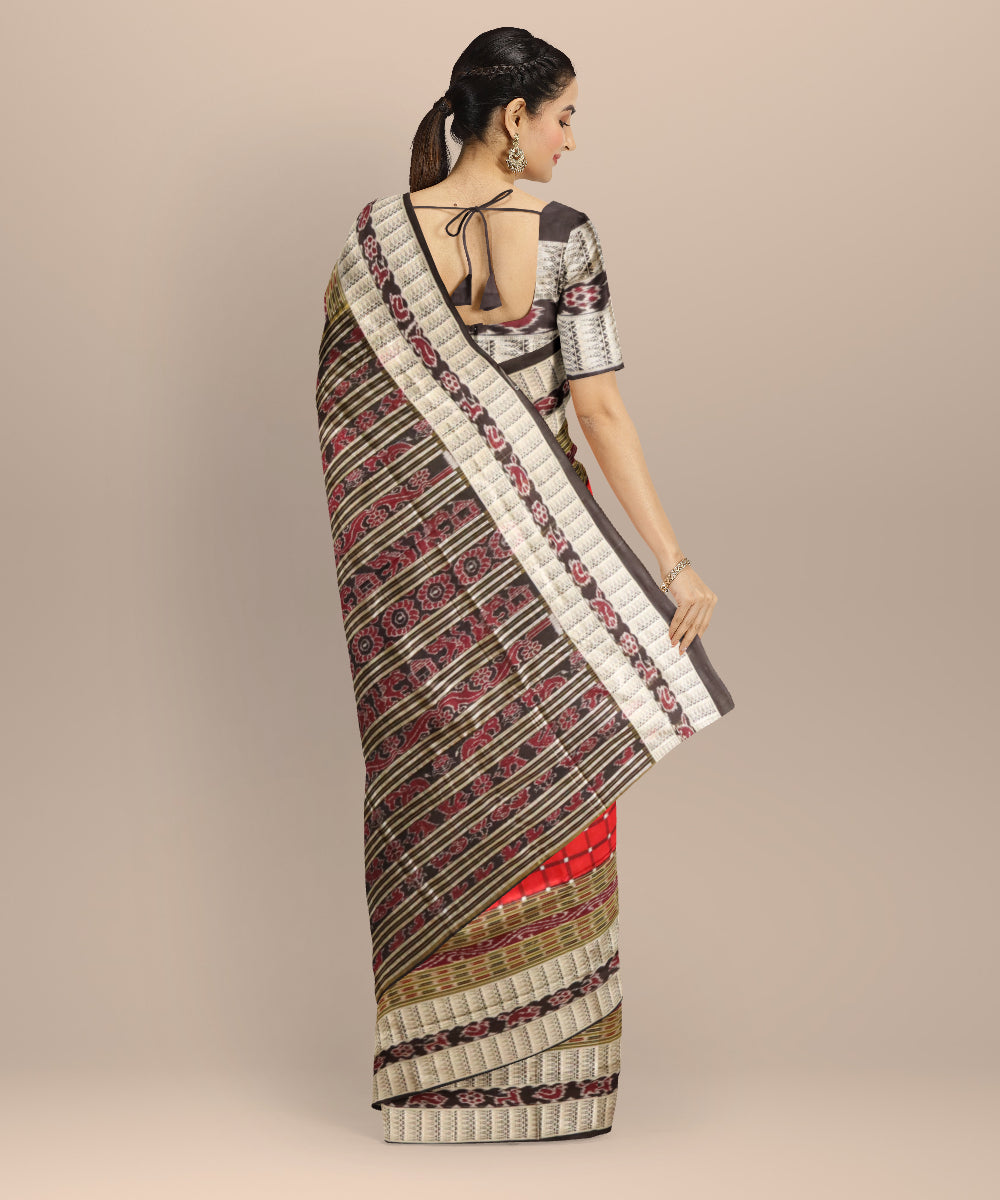 Multicolor black silk handloom sambalpuri saree