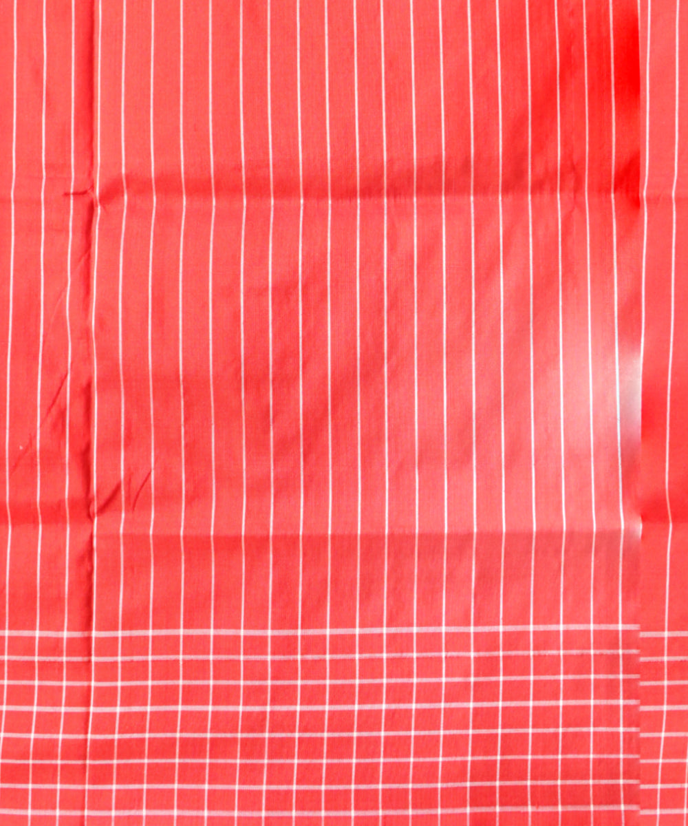 White dark red silk handloom sambalpuri saree