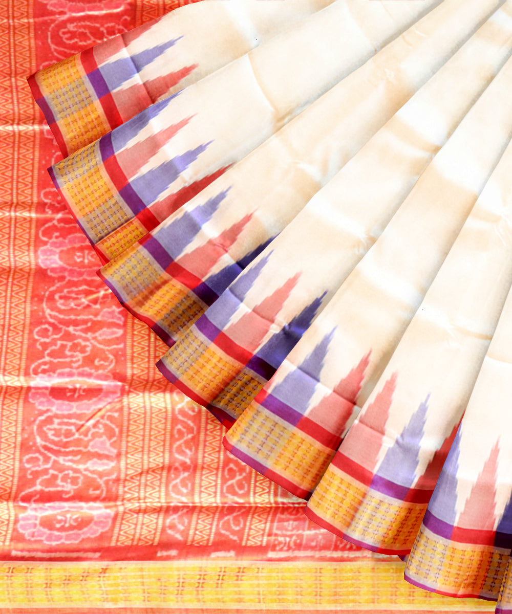Multicolour half tissue silk handloom sambalpuri saree