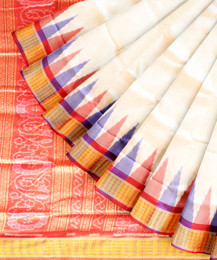 Multicolour half tissue silk handloom sambalpuri saree