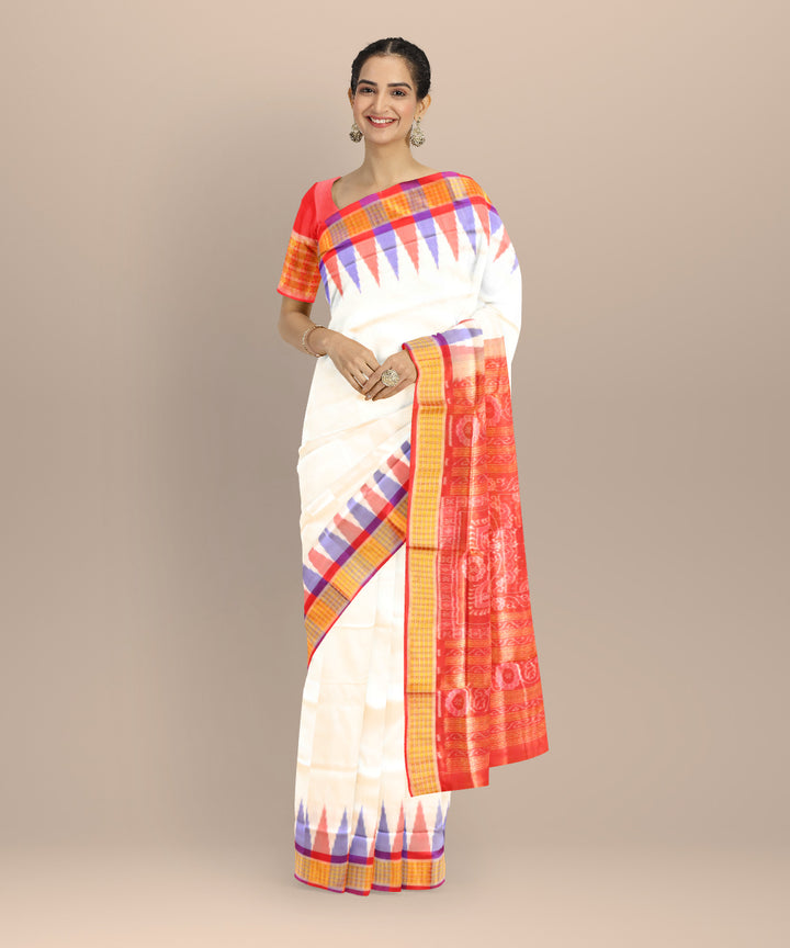 Multicolour half tissue silk handloom sambalpuri saree