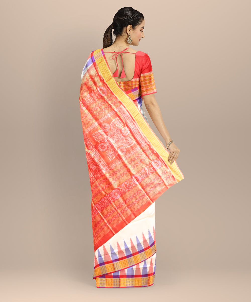 Multicolour half tissue silk handloom sambalpuri saree