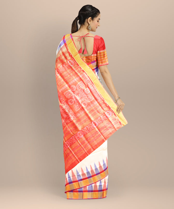 Multicolour half tissue silk handloom sambalpuri saree