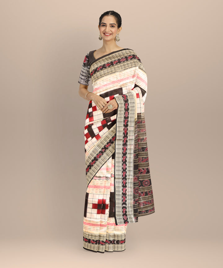 Multicolor black bichitrapuri silk handloom sambalpuri saree