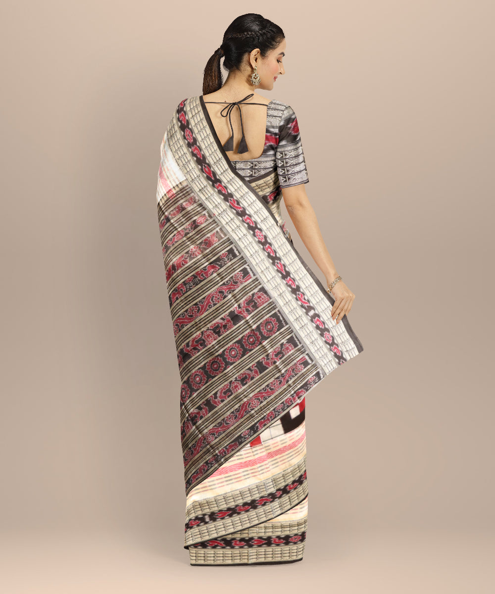 Multicolor black bichitrapuri silk handloom sambalpuri saree