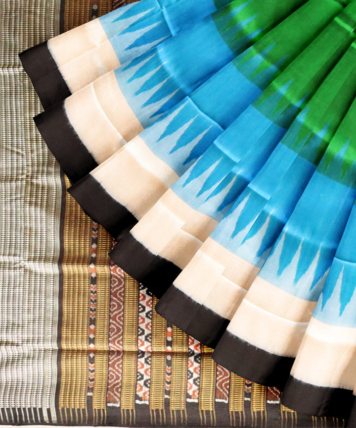 Multicolor black silk handloom bomkai saree