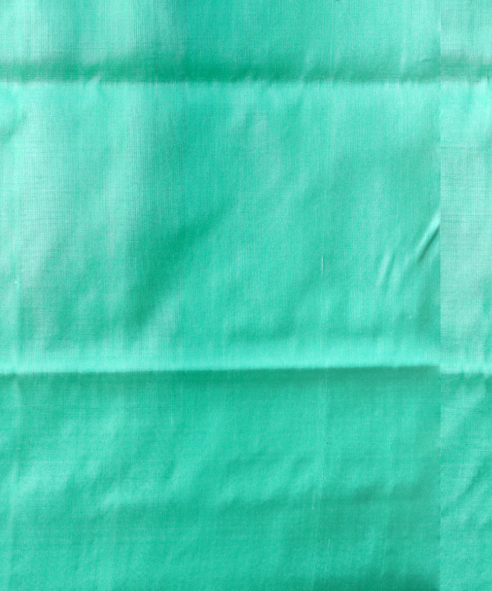 Sky blue caribbean green silk handloom sambalpuri saree