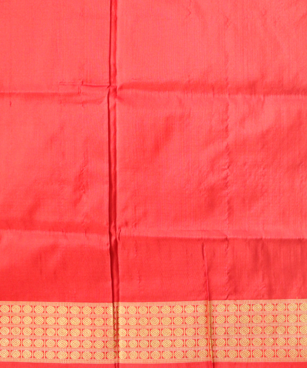 Black dark red half tissue silk handloom sambalpuri saree