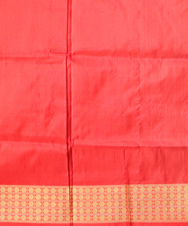 Black dark red half tissue silk handloom sambalpuri saree
