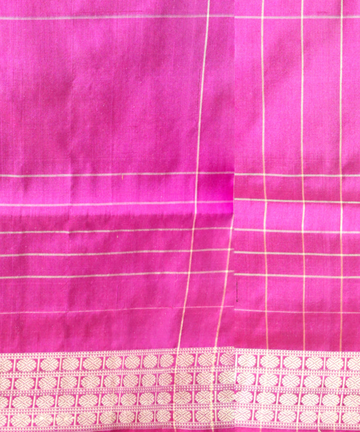 Teal green cerise pink silk handloom sambalpuri saree