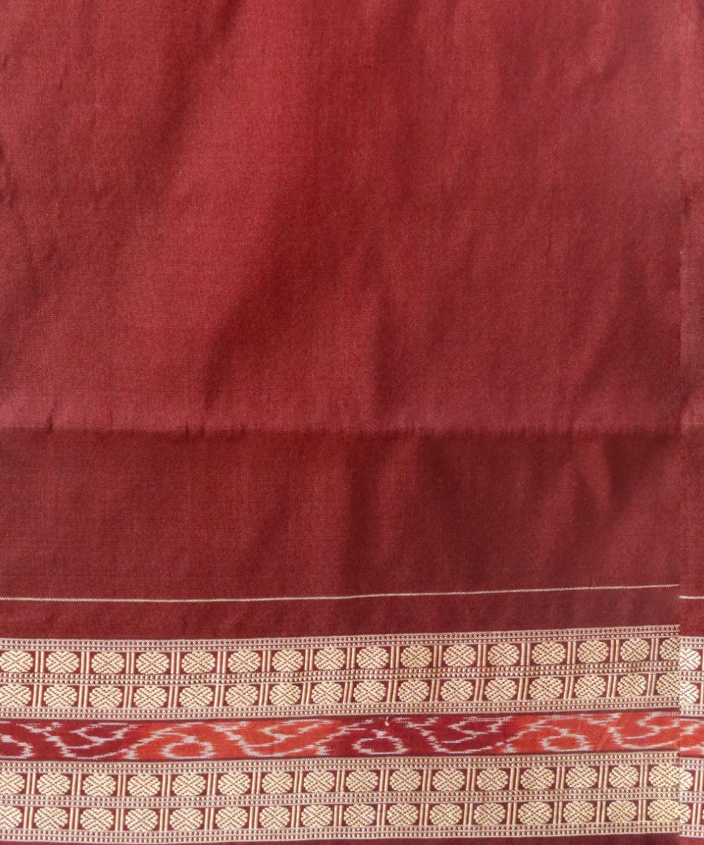 Red coffee silk handloom sambalpuri saree