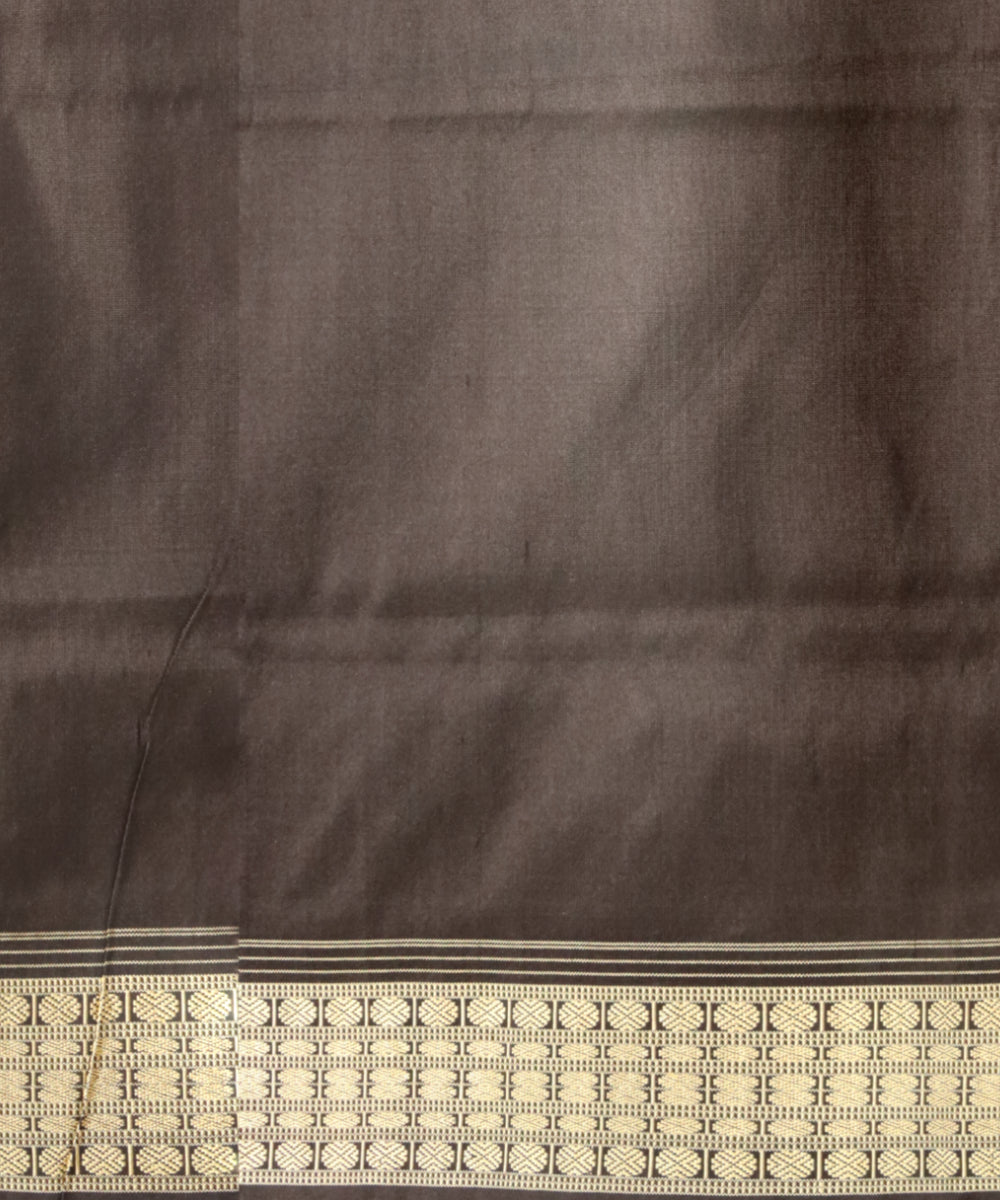 Maroon black silk handloom sambalpuri saree