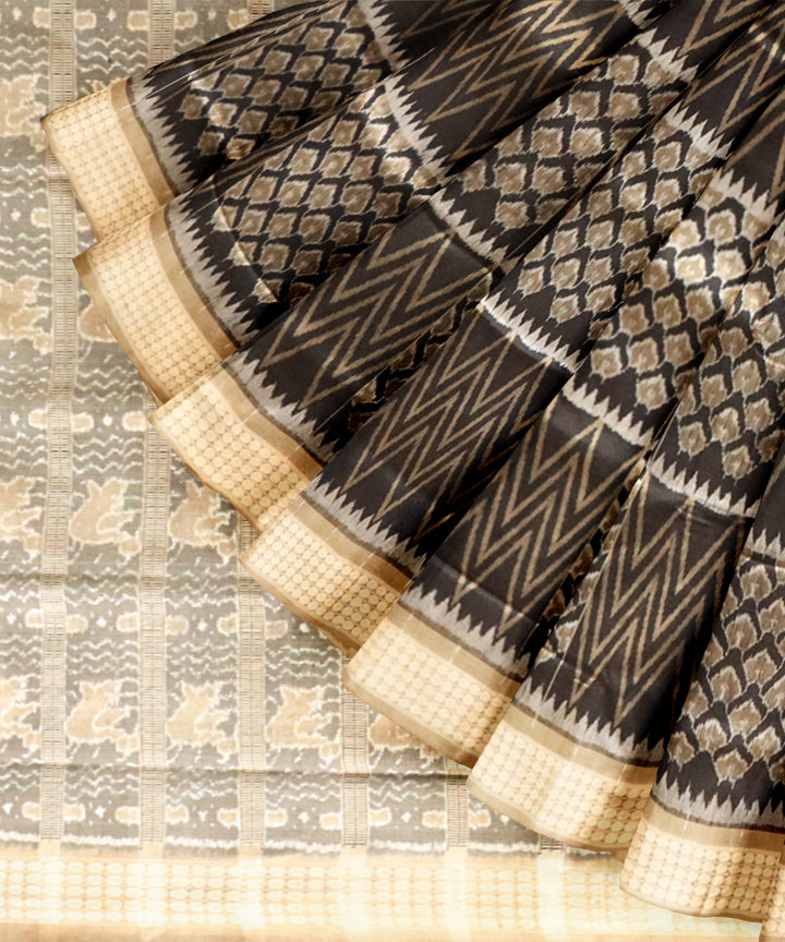 Multicolor dark vanilla silk handloom sambalpuri saree