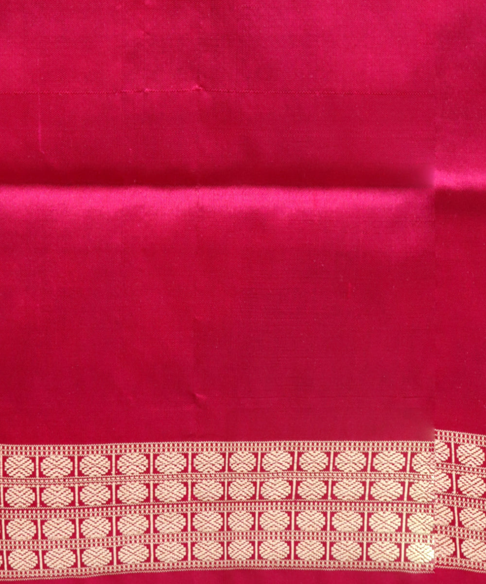Multicolor deep pink silk handloom sambalpuri saree
