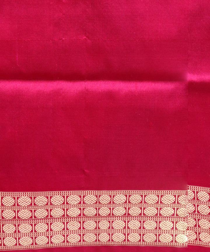 Multicolor deep pink silk handloom sambalpuri saree