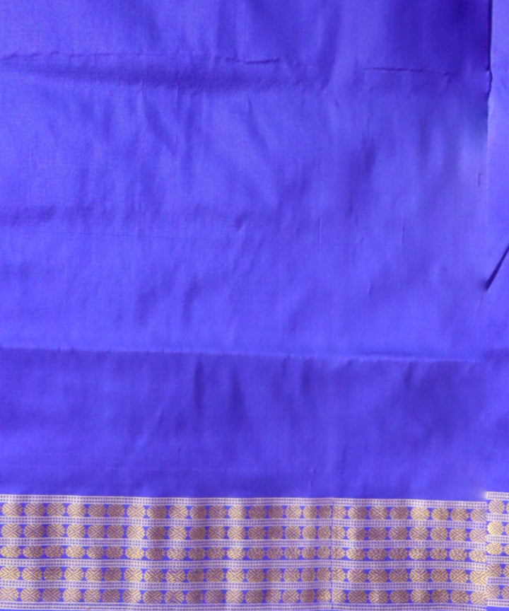 Pink dark blue half tissue silk handloom sambalpuri saree