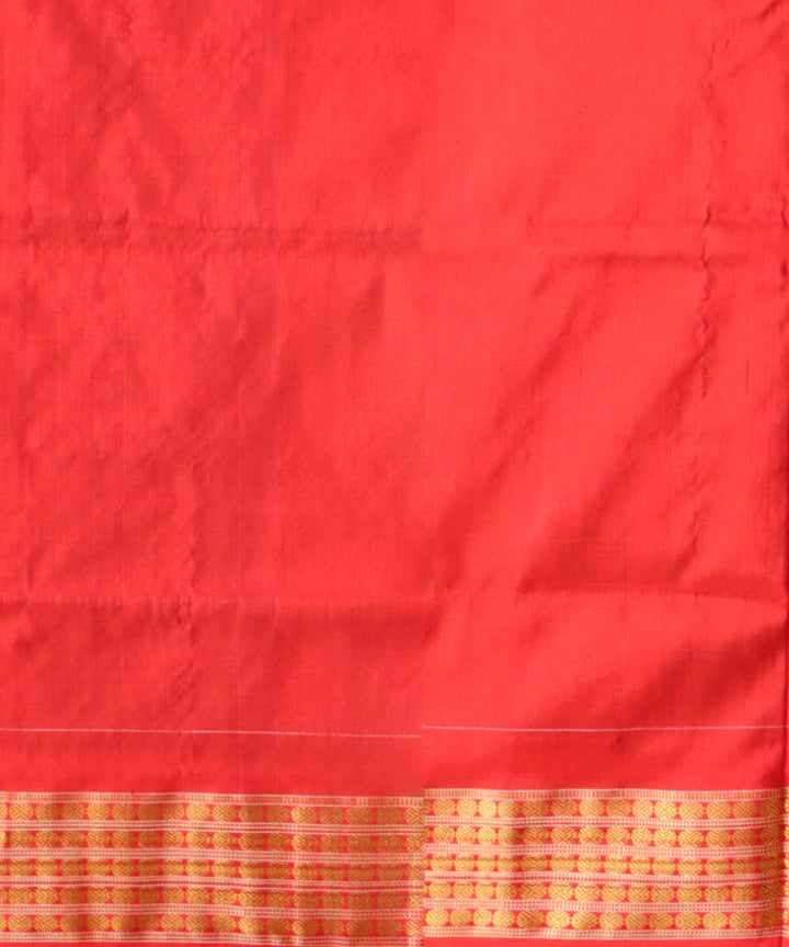 Navy blue dark red half tissue silk handloom sambalpuri saree