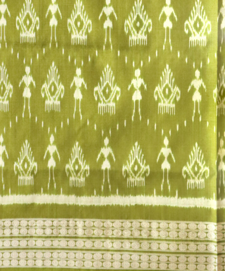 Pink deep moss green silk handloom sambalpuri saree