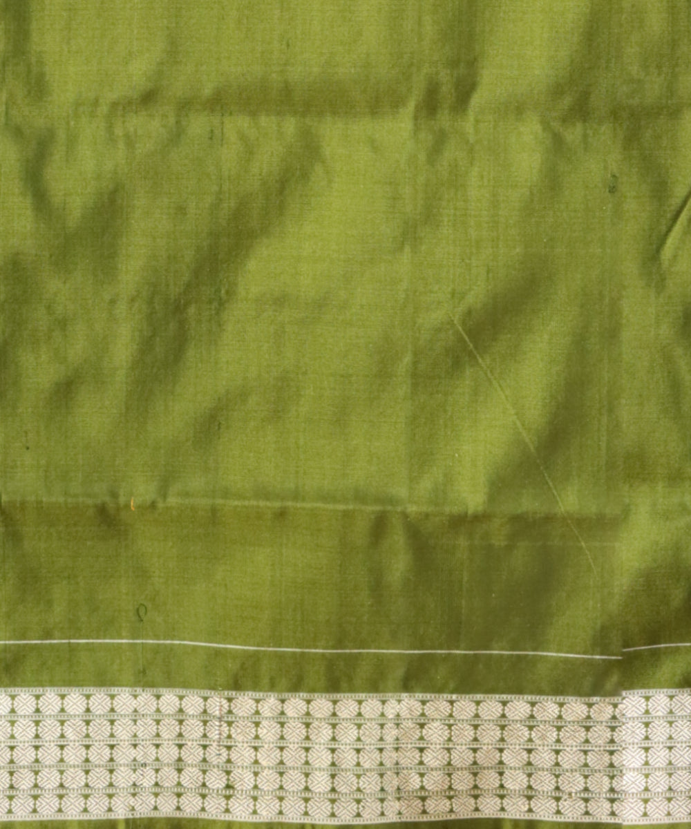 Maroon dark moss green silk handloom sambalpuri saree