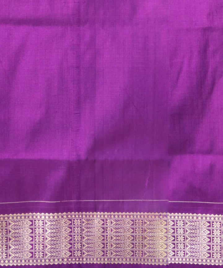 Bright ube dark violet silk handloom sambalpuri saree