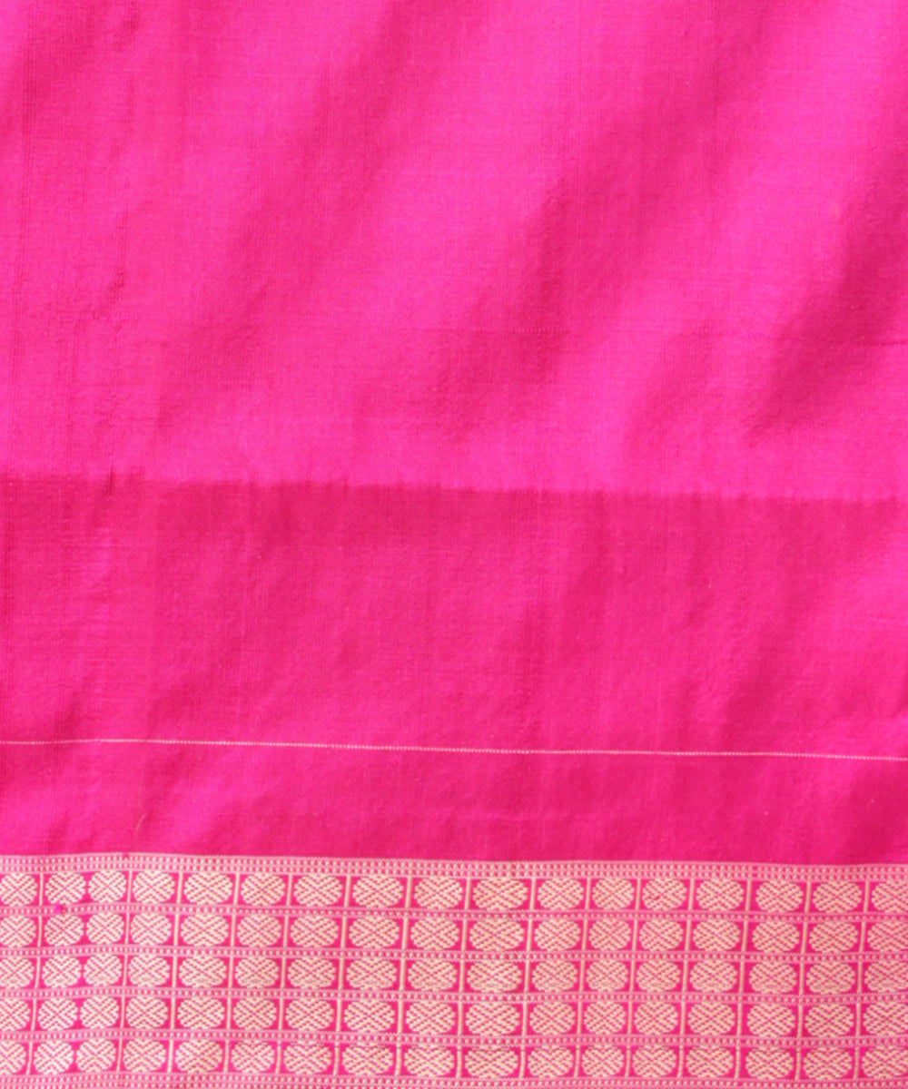 Pink deep pink silk handloom sambalpuri saree