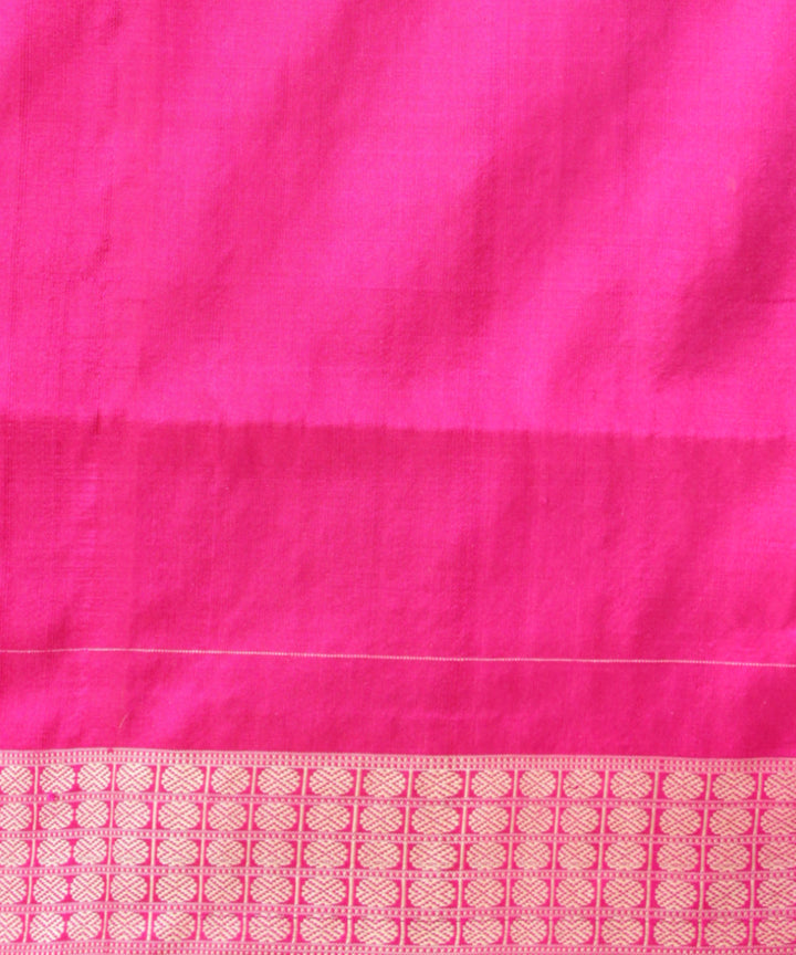 Pink deep pink silk handloom sambalpuri saree