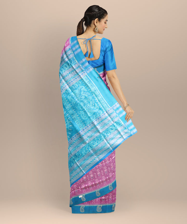 English lavender denim silk handloom sambalpuri saree