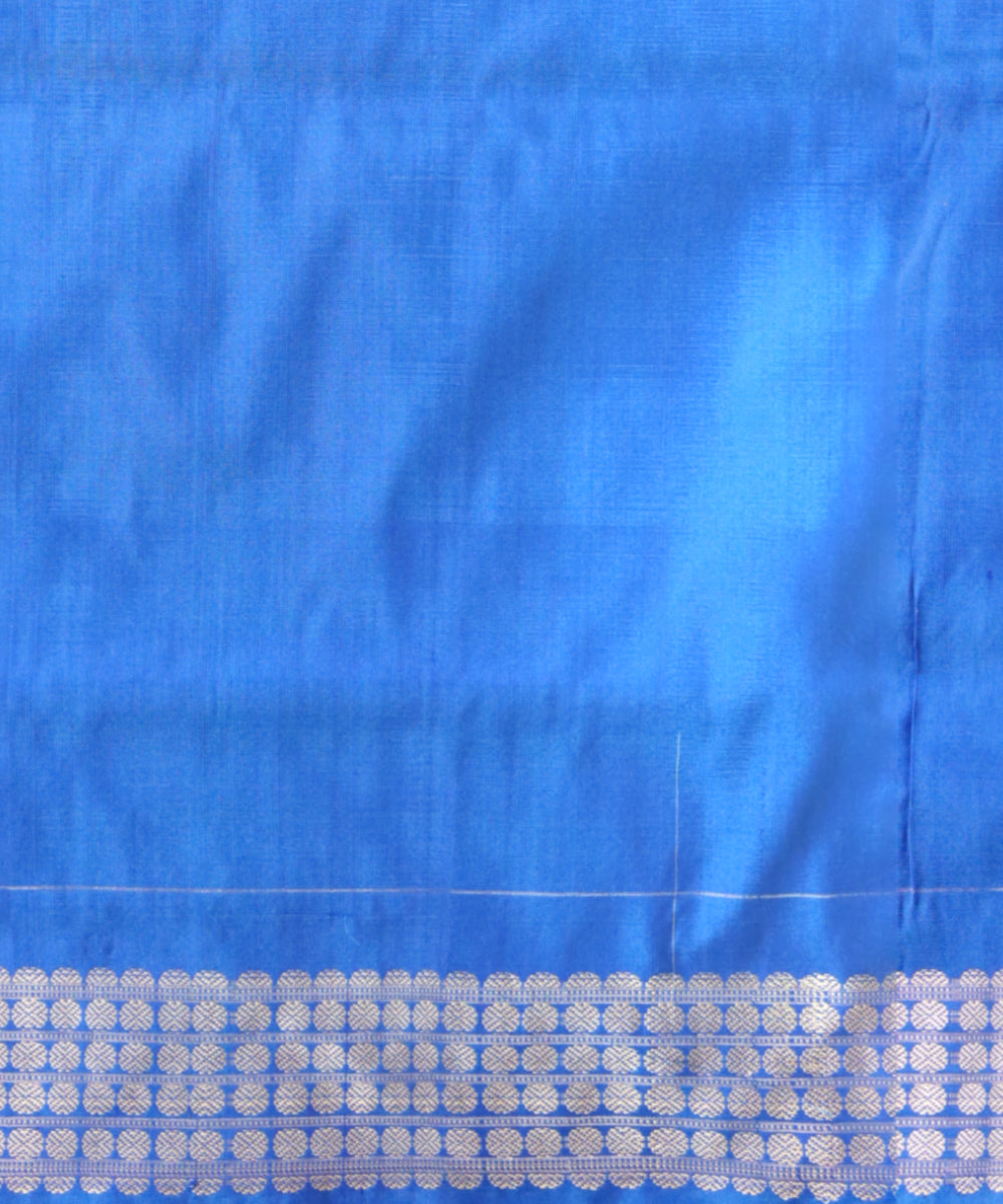 Sky blue denim silk handloom sambalpuri saree