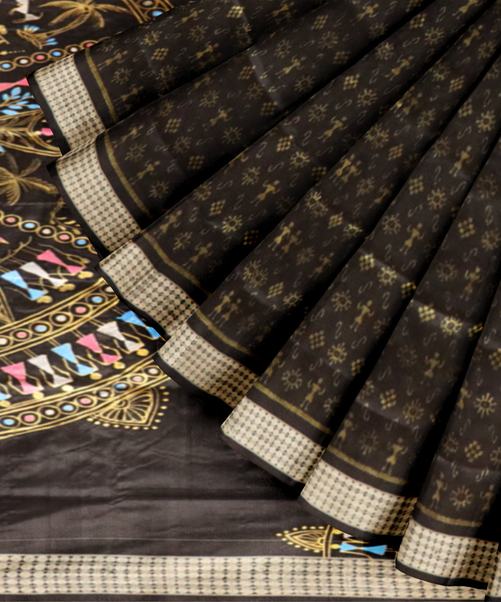 Black silk handloom sambalpuri saree