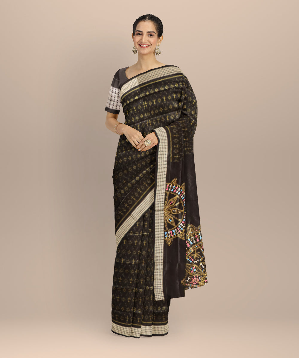 Black silk handloom sambalpuri saree