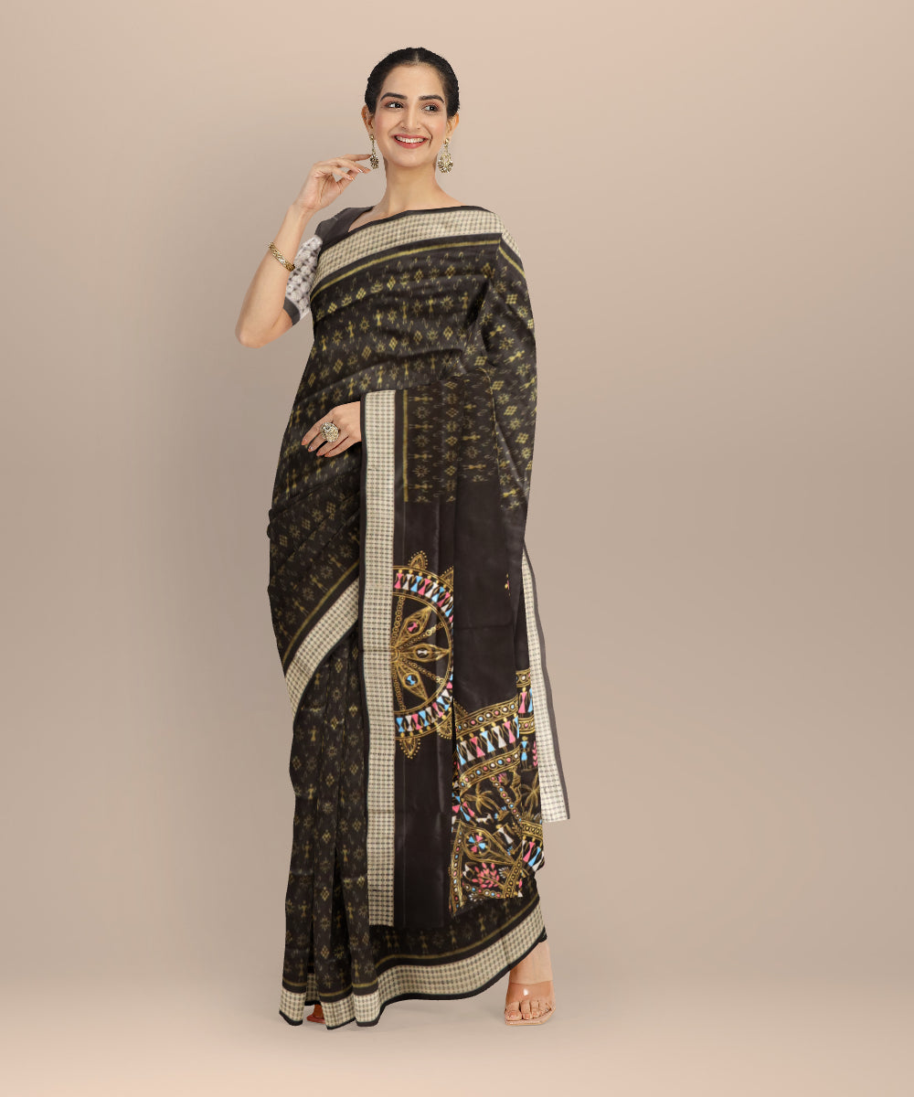Black silk handloom sambalpuri saree
