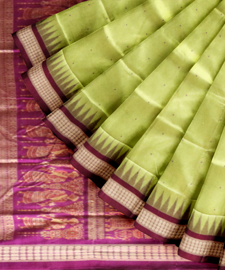 Teal green purple silk handloom sonepur saree