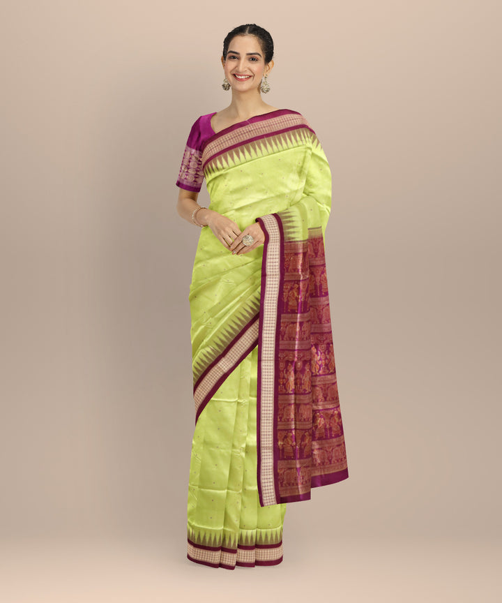 Teal green purple silk handloom sonepur saree