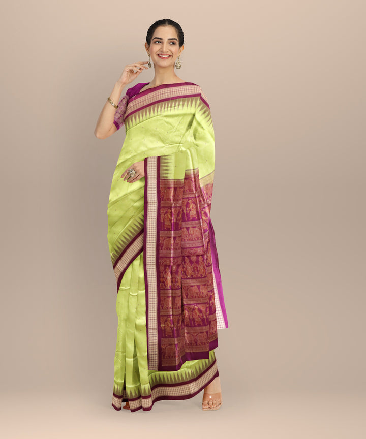 Teal green purple silk handloom sonepur saree