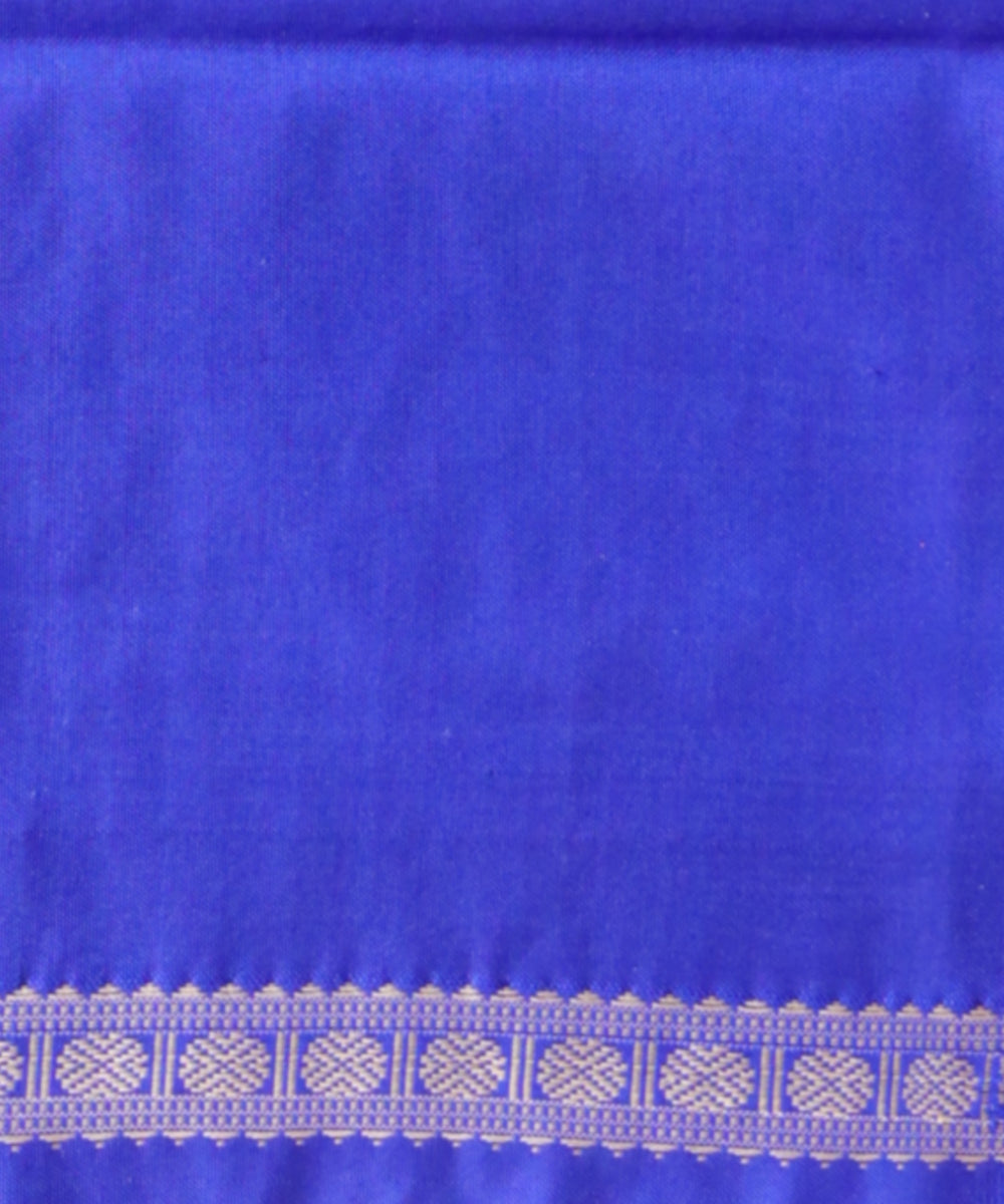 Mustard dark blue silk handloom sonepur saree