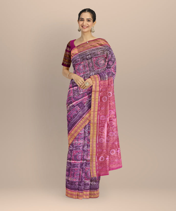 Violet fashion fuchsia silk handloom sambalpuri saree