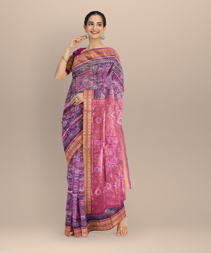 Violet fashion fuchsia silk handloom sambalpuri saree