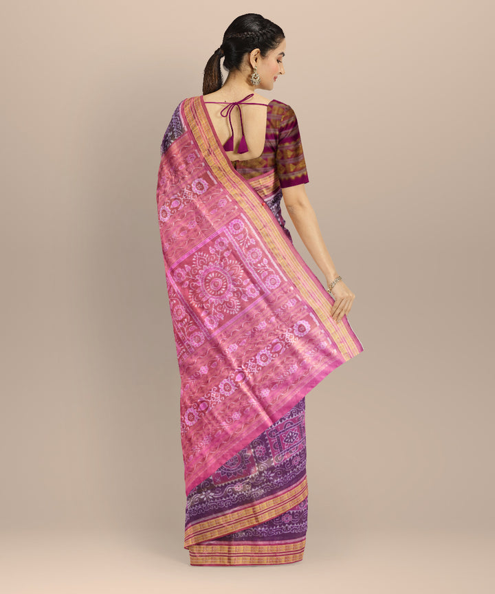 Violet fashion fuchsia silk handloom sambalpuri saree