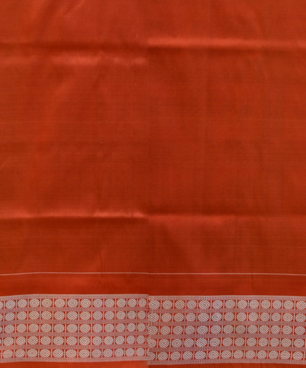 Brown orange silk handloom sambalpuri saree