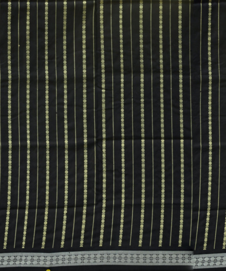 Orange black silk handloom bomkai saree