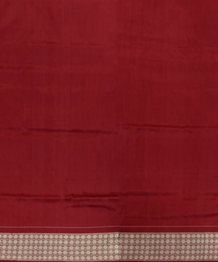 Multicolor maroon silk handloom sambalpuri saree
