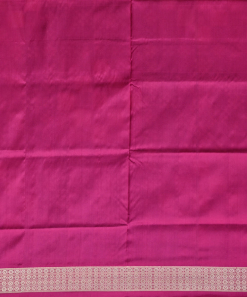 Multicolor deep magenta silk handloom sambalpuri saree
