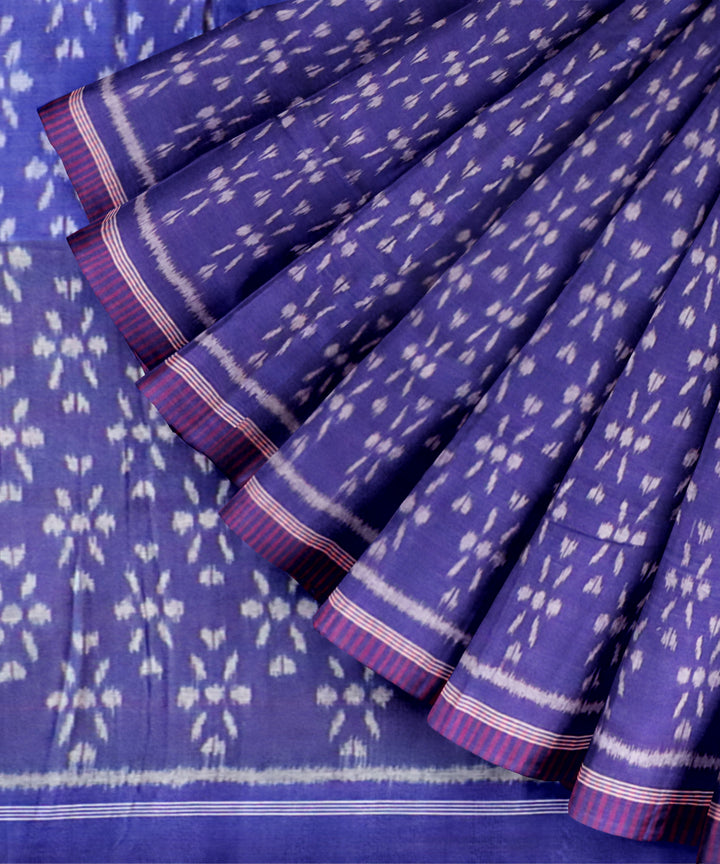 Red egyptian blue cotton handloom nuapatna saree