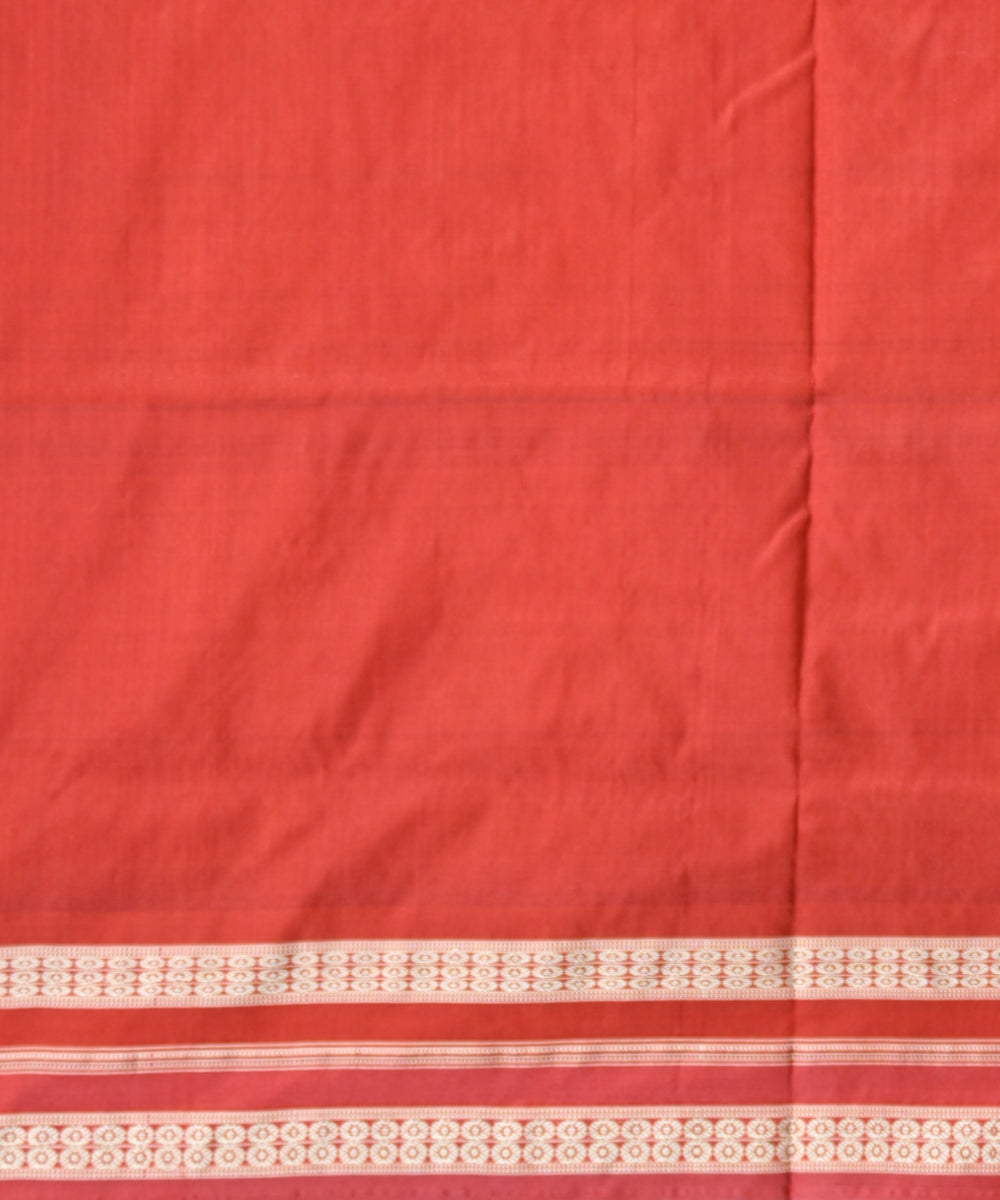 Multicolor dark red silk handloom bomkai saree